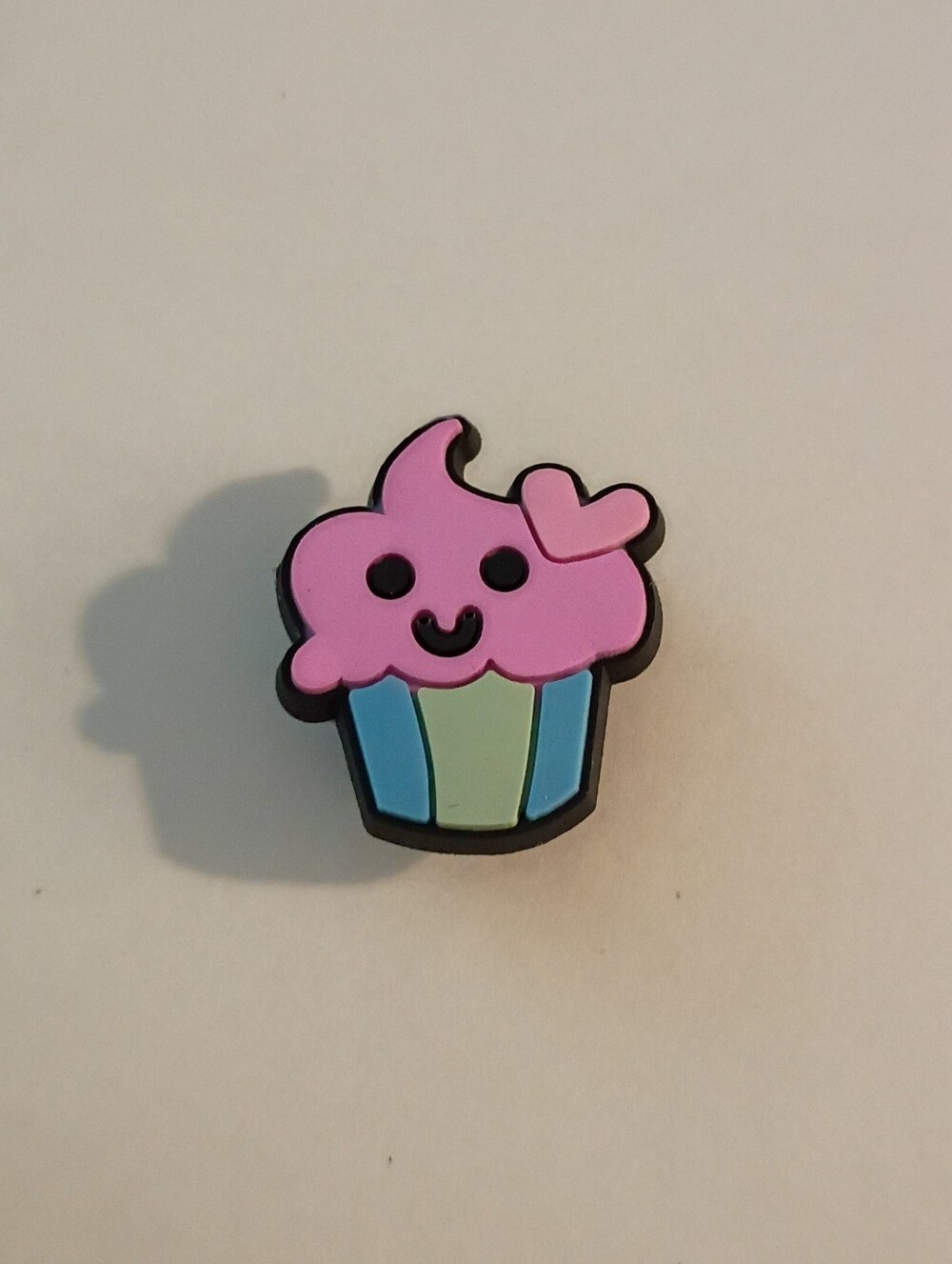 10 for $10 Jibbitz Croc Charm - Pink Cupcake Smiley w/ Green & Blue Wrapper 7
